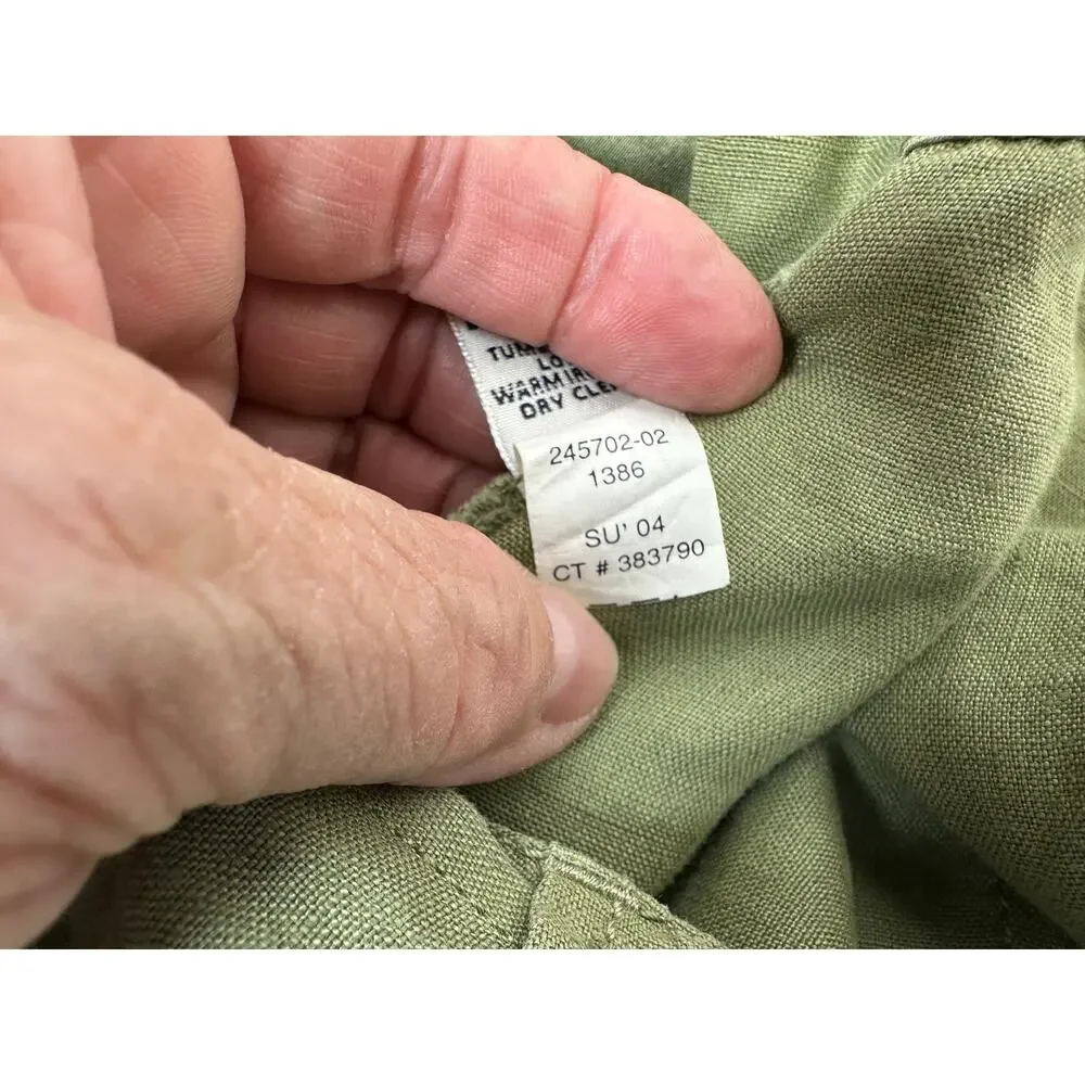Banana Republic Cropped 100% Linen Pants Satin Waistband & Ankle Ties. Size 8P